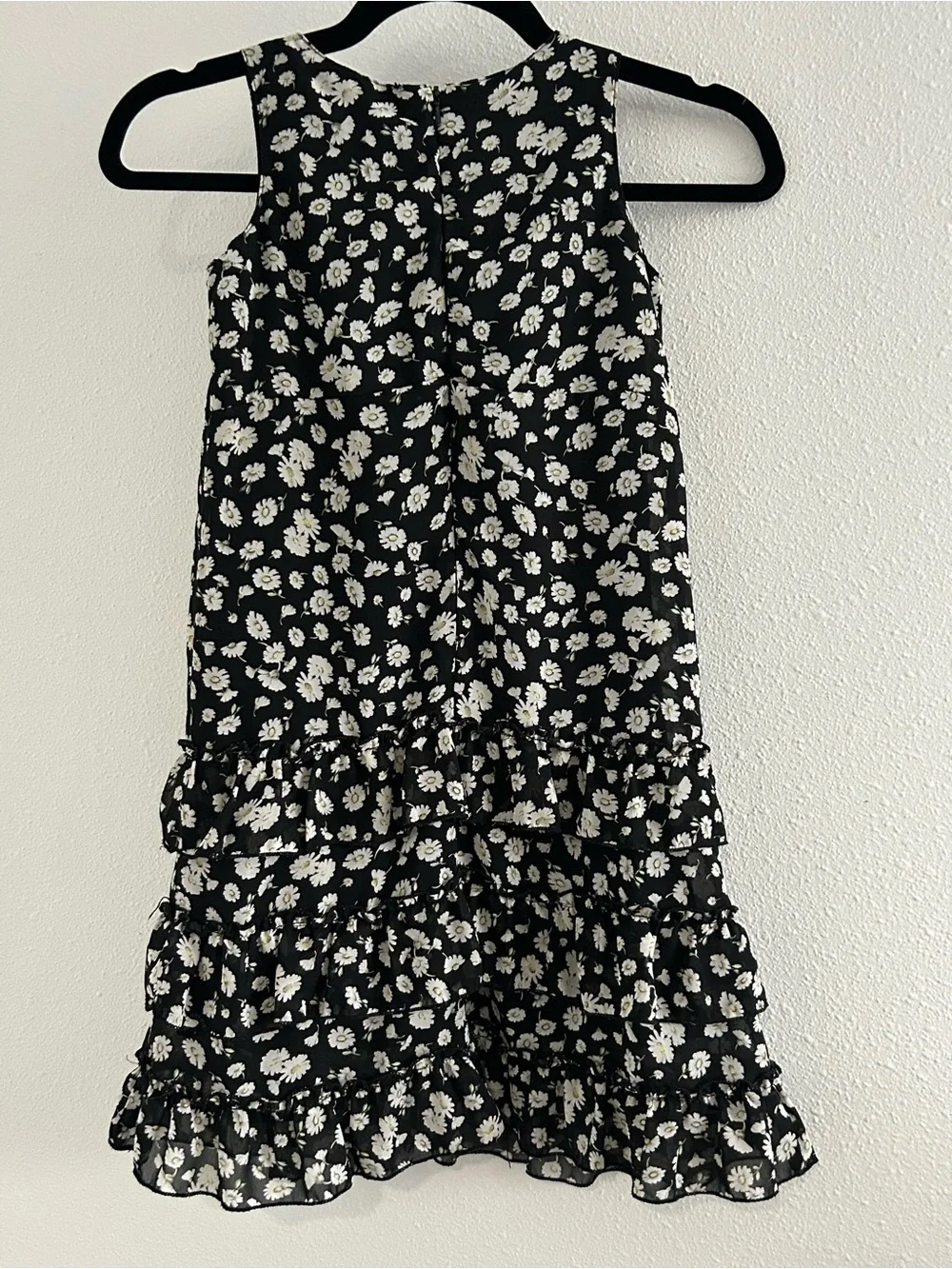 The Children's Place Black with White Daisy Tiered Dress
